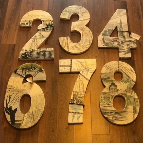 Anthropologie hand painted Swarm numbers - Picture 1 of 7